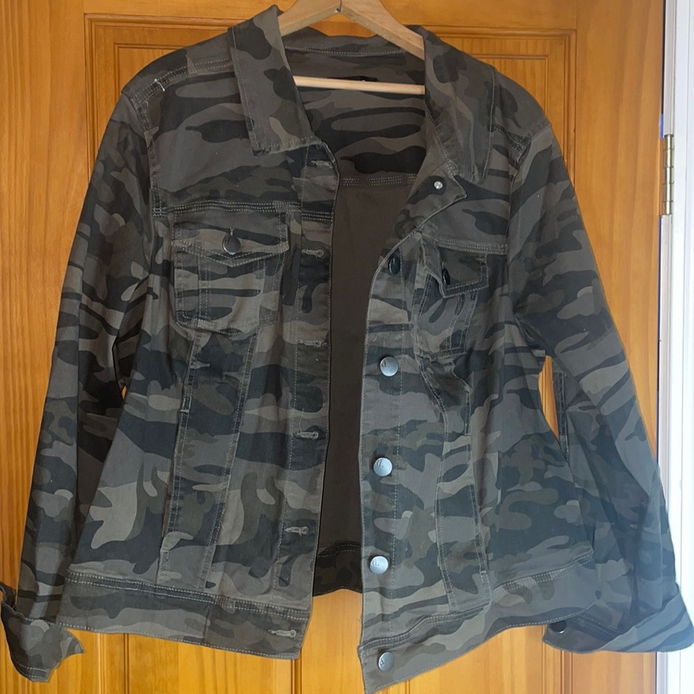 Womens camo denim jacket